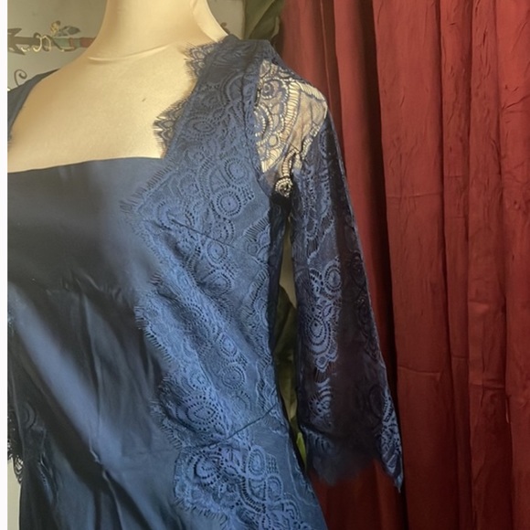 NWT Missmay Retro Gorgeous City Stretchy Navy Blue Lace Bodycon Dress sz medium - Picture 8 of 13